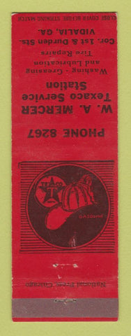 Matchbook Cover - Texaco oil gas WA Mercer Vidalia GA