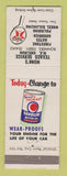 Matchbook Cover - Texaco oil gas Monk's Bonners Ferry ID Firestone Tires