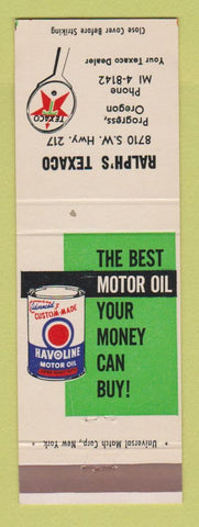 Matchbook Cover - Texaco oil gas Ralph's Progress OR