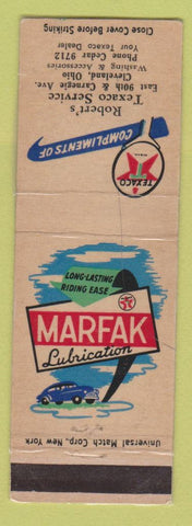 Matchbook Cover - Texaco oil gas Robert's Cleveland OH LAMINATED