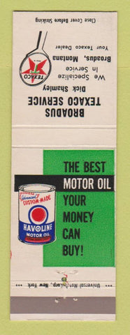 Matchbook Cover - Texaco oil gas Broadus MT