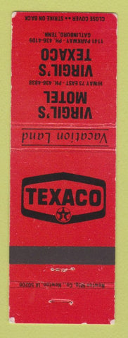 Matchbook Cover - Texaco oil gas Virgil's Motel Gatlinburg TN