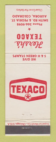 Matchbook Cover - Texaco oil gas Hersh's Aurora Colorado