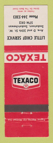 Matchbook Cover - Texaco oil gas Little Chief Service Saskatoon SK