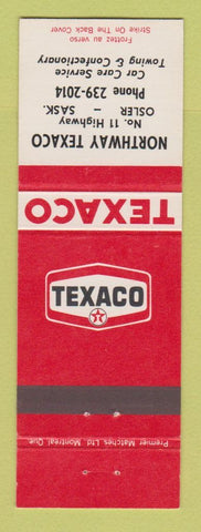 Matchbook Cover - Texaco oil gas Northway Osler SK