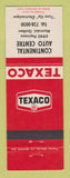 Matchbook Cover - Texaco oil gas Continental Auto Centre Montreal QC