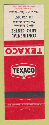 Matchbook Cover - Texaco oil gas Continental Auto Centre Montreal QC