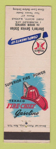 Matchbook Cover - Texaco oil gas Shorten's Fort Scott KS