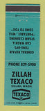 Matchbook Cover - Texaco oil gas Zillah WA