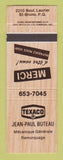 Matchbook Cover - Texaco oil gas Jean Paul Buteau St Bruno QC