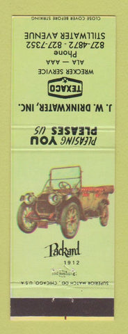 Matchbook Cover - Texaco oil gas JW Drinkwater Orono ME