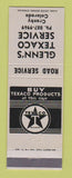 Matchbook Cover - Texaco oil gas Glenn's Cranby Colorado