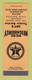 Matchbook Cover - Texaco oil gas Art's Ypsilanti MI