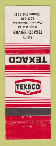 Matchbook Cover - Texaco oil gas Bill's Carman MB