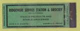 Matchbook Cover - Texaco oil gas Ridgemere Amarillo TX LAMINATED