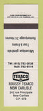 Matchbook Cover - Texaco oil gas Roussy New Carlisle QC