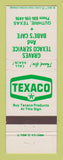 Matchbook Cover - Texaco oil gas Graves Babe's Cafe Guthrie TX