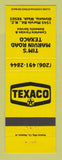 Matchbook Cover - Texaco oil gas Tim's Marvin Road Olympia WA