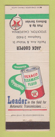 Matchbook Cover - Texaco oil gas Jack Cooper Stockton CA