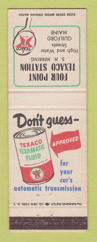 Matchbook Cover - Texaco oil gas Four Point Guilford ME