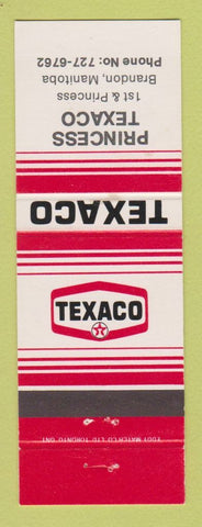 Matchbook Cover - Texaco oil gas Princess Brandon MB