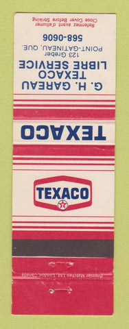 Matchbook Cover - Texaco oil gas GH Gareau Libre Service Point Gatineau QC