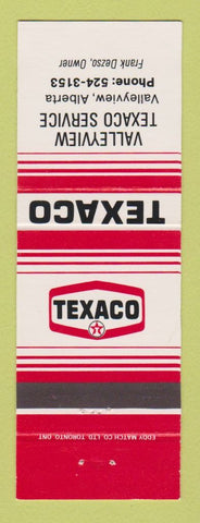 Matchbook Cover - Texaco oil gas Valleyview AB