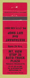 Matchbook Cover - Texaco oil gas Mountain View Stop 35 Plaza Mifflintown PA RED