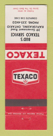 Matchbook Cover - Texaco oil gas Bud's Kapuskasing ON