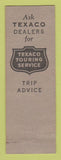 Matchbook Cover - Texaco oil gas Steve's Allentown PA