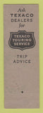Matchbook Cover - Texaco oil gas Chief Service Casper WY