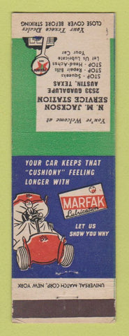 Matchbook Cover - Texaco oil gas NM Jackson Austin TX