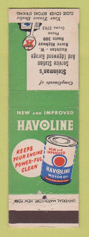 Matchbook Cover - Texaco oil gas Steinman's Hazleton? PA