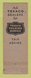 Matchbook Cover - Texaco oil gas Whitcombs Harrisburg PA LAMINATED