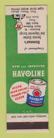 Matchbook Cover - Texaco oil gas Steinman's Hazleton? PA LAMINATED