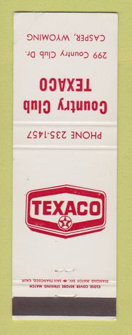 Matchbook Cover - Texaco oil gas Country Club Casper WY
