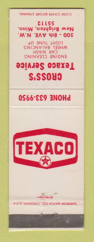 Matchbook Cover - Texaco oil gas Cross's New Brighton MN LAMINATED