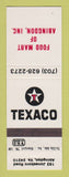Matchbook Cover - Texaco oil gas Food Mart Abingdon VA