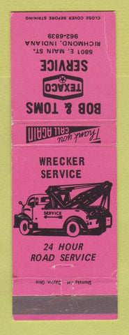 Matchbook Cover - Texaco oil gas Bob & Toms Richmond IN WEAR