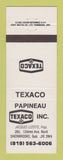 Matchbook Cover - Texaco oil gas Papineau Sherbrooke QC