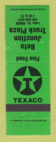 Matchbook Cover - Texaco oil gas Beto Junction Lebo KS WEAR