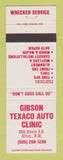 Matchbook Cover - Texaco oil gas Gibson Auto Clinic Albuquerque NM