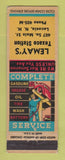 Matchbook Cover - Texaco oil gas Lemay's Laconia NH LAMINATED