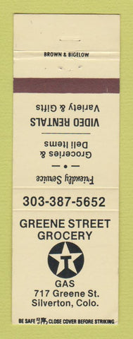 Matchbook Cover - Texaco oil gas Greene Street Grocery Silverton Colorado