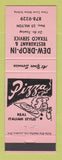 Matchbook Cover - Texaco oil gas Dew Drop In Pizza Milton ON PINK