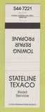 Matchbook Cover - Texaco oil gas Stateline