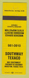 Matchbook Cover - Texaco oil gas Southway Houston TX
