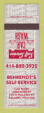 Matchbook Cover - Texaco oil gas Behrendt's Pulaski WI