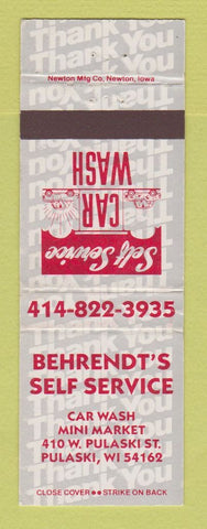 Matchbook Cover - Texaco oil gas Behrendt's Pulaski WI