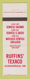 Matchbook Cover - Texaco oil gas Ruffins' Albuquerque NM